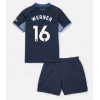Camiseta Tottenham Hotspur Timo Werner #16 Segunda Equipación Replica 2023-24 para niños mangas cortas (+ Pantalones cortos)